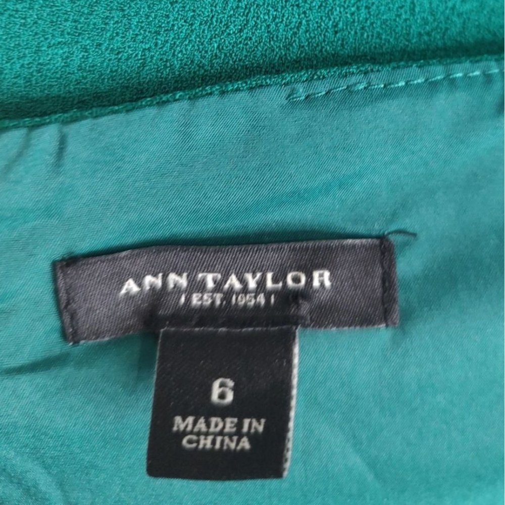 Ann Taylor Dress Green 6 One Shoulder Sheath Party Holidays - Picture 11 of 13